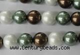 CSB1053 15.5 inches 10mm round mixed color shell pearl beads