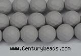 CSB1942 15.5 inches 8mm faceted round matte shell pearl beads