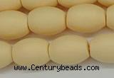 CSB2100 15.5 inches 10*14mm rice matte shell pearl beads