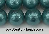 CSB2335 15.5 inches 14mm round wrinkled shell pearl beads wholesale