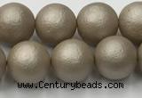 CSB2503 15.5 inches 10mm round matte wrinkled shell pearl beads