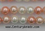 CSB321 15.5 inches 10mm round mixed color shell pearl beads