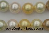 CSB372 15.5 inches 14mm round mixed color shell pearl beads