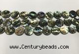 CSB4171 15.5 inches 14*14mm coin abalone shell beads wholesale