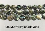 CSB4172 15.5 inches 16*16mm coin abalone shell beads wholesale