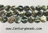 CSB4173 15.5 inches 18*18mm coin abalone shell beads wholesale