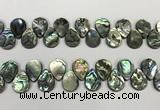 CSB4183 Top drilled 13*18mm flat teardrop balone shell beads