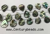 CSB4189 Top drilled 15*20mm flat teardrop balone shell beads