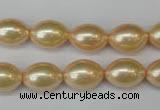 CSB847 15.5 inches 10*14mm rice shell pearl beads wholesale