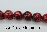 CSE163 15.5 inches 12mm round dyed natural sea sediment jasper beads