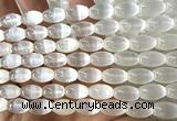 CSE635 15 inches 8*12mm rice selenite beads wholesale