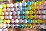 CSE751 15 inches 8mm round rainbow selenite beads wholesale