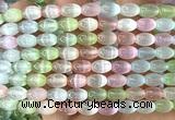 CSE764 15 inches 6*9mm rice colorful selenite beads wholesale