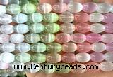 CSE765 15 inches 8*12mm rice colorful selenite beads wholesale