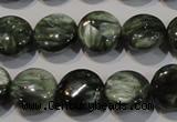 CSH120 15.5 inches 8mm flat round natural seraphinite gemstone beads