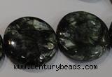 CSH127 15.5 inches 25mm flat round natural seraphinite gemstone beads