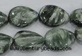 CSH51 15*20mm flat teardrop natural seraphinite gemstone beads