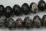 CSI07 15.5 inches 10*15mm rondelle silver scale stone beads wholesale