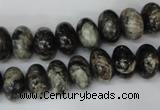 CSI08 15.5 inches 8*12mm rondelle silver scale stone beads wholesale