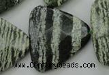 CSJ130 15.5 inches 30*30mm faceted triangle green silver line jasper beads