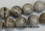 CSL14 15.5 inches 14mm round silver leaf jasper beads wholesale