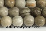 CSL151 15.5 inches 6mm round 

sliver leaf jasper beads wholesale