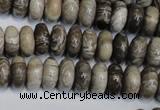 CSL19 15.5 inches 6*12mm rondelle silver leaf jasper beads wholesale