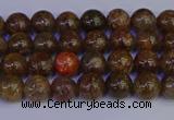 CSL220 15.5 inches 4mm round gold leaf jasper beads wholesale