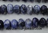 CSO353 15.5 inches 8*12mm faceted rondelle natural sodalite beads