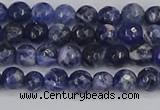 CSO558 15.5 inches 4mm faceted round sodalite gemstone beads