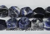 CSO56 15.5 inches 10*14mm faceted nuggets sodalite gemstone beads