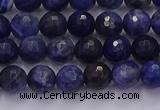 CSO601 15.5 inches 6mm faceted round sodalite gemstone beads