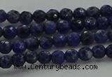 CSO641 15.5 inches 4mm faceted round sodalite gemstone beads