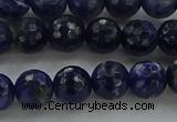CSO643 15.5 inches 8mm faceted round sodalite gemstone beads