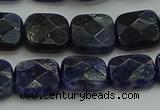 CSO725 15.5 inches 10*10mm faceted square sodalite gemstone beads