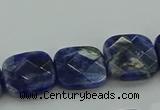 CSO726 15.5 inches 12*12mm faceted square sodalite gemstone beads