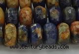 CSO763 15.5 inches 6*10mm faceted rondelle orange sodalite beads