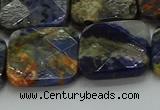 CSO784 15.5 inches 20*20mm faceted square orange sodalite beads