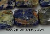 CSO785 15.5 inches 25*25mm faceted square orange sodalite beads