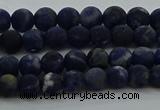 CSO810 15.5 inches 4mm round matte sodalite gemstone beads