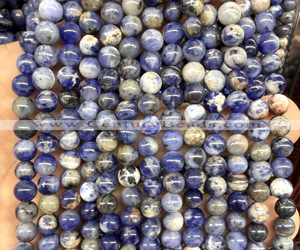 CSO951 15 inches 6mm round orange sodalite beads wholesale