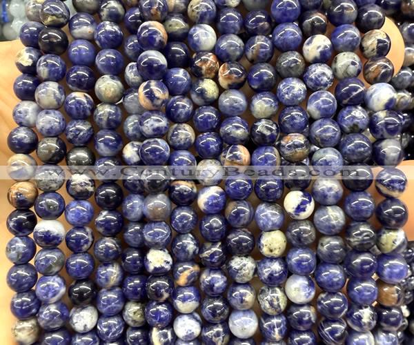 CSO955 15 inches 4mm round orange sodalite gemstone beads