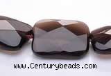 CSQ07 15*20mm faceted rectangle natural smoky quartz beads