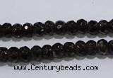 CSQ108 5*7mm faceted rondelle grade AA natural smoky quartz beads