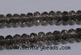 CSQ109 5*8mm faceted rondelle grade AA natural smoky quartz beads