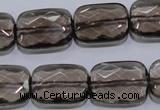 CSQ119 15*20mm facetad rectangle grade AA natural smoky quartz beads