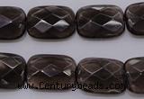 CSQ225 13*18mm faceted rectangle grade AA natural smoky quartz beads