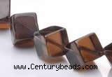 CSQ24 AB grade 10*10mm cube natural smoky quartz beads wholesale