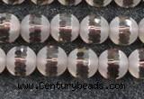 CSQ508 15.5 inches 10mm faceted round matte smoky quartz beads