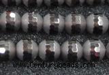 CSQ513 15.5 inches 10mm faceted round matte smoky quartz beads